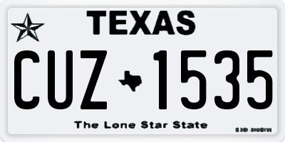 TX license plate CUZ1535