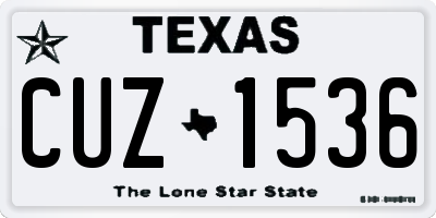TX license plate CUZ1536