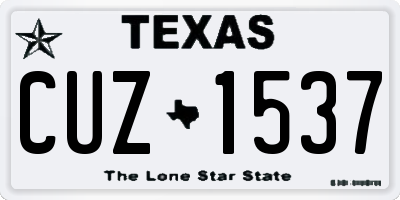 TX license plate CUZ1537