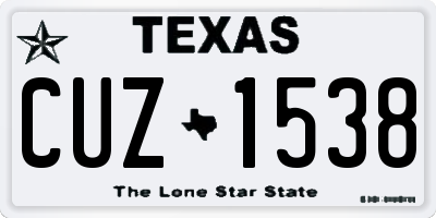 TX license plate CUZ1538