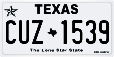TX license plate CUZ1539