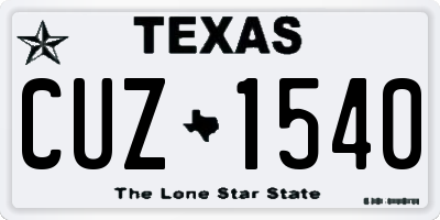TX license plate CUZ1540
