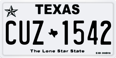 TX license plate CUZ1542