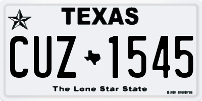TX license plate CUZ1545