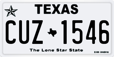 TX license plate CUZ1546