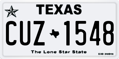 TX license plate CUZ1548