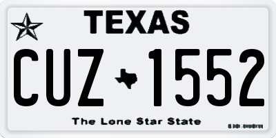 TX license plate CUZ1552
