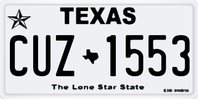 TX license plate CUZ1553