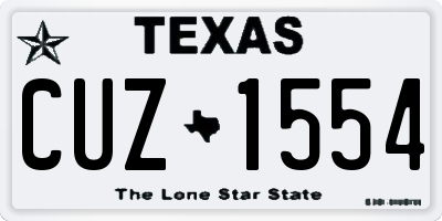 TX license plate CUZ1554