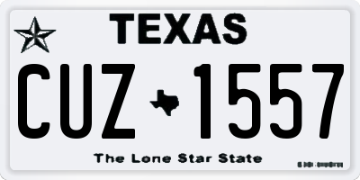 TX license plate CUZ1557