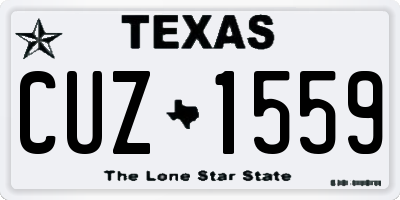 TX license plate CUZ1559