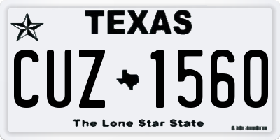 TX license plate CUZ1560