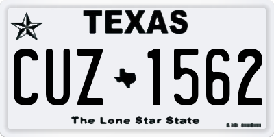 TX license plate CUZ1562
