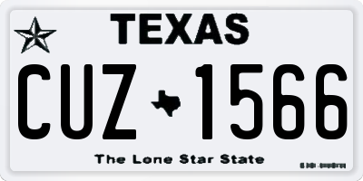 TX license plate CUZ1566