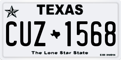 TX license plate CUZ1568