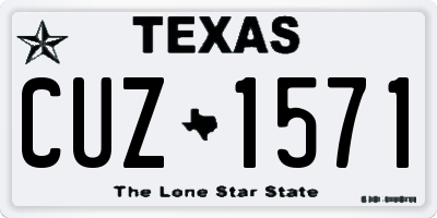 TX license plate CUZ1571
