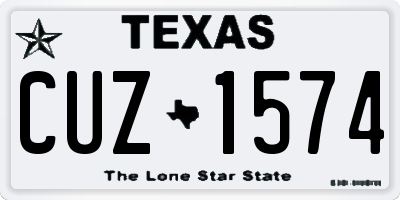TX license plate CUZ1574