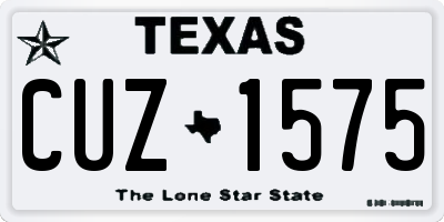 TX license plate CUZ1575