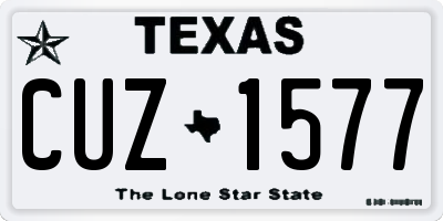 TX license plate CUZ1577