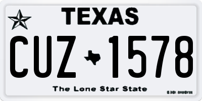 TX license plate CUZ1578