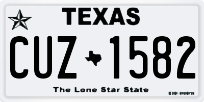 TX license plate CUZ1582