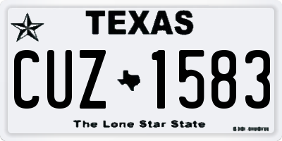 TX license plate CUZ1583