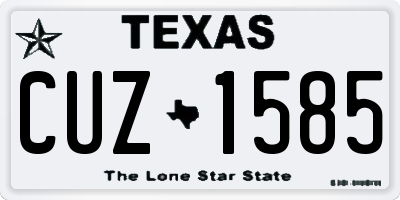 TX license plate CUZ1585