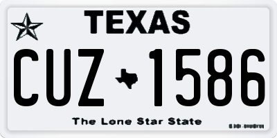 TX license plate CUZ1586