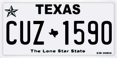 TX license plate CUZ1590