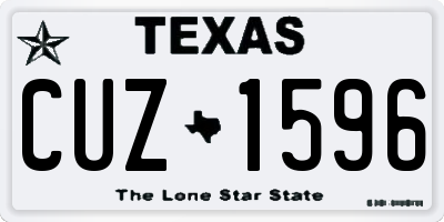 TX license plate CUZ1596