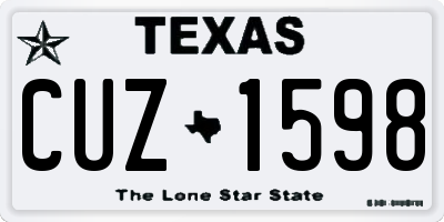 TX license plate CUZ1598