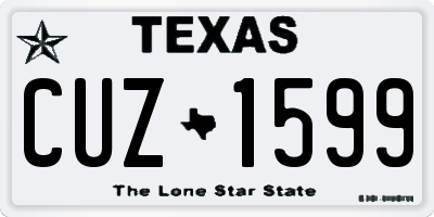 TX license plate CUZ1599