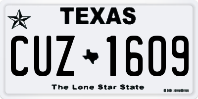 TX license plate CUZ1609