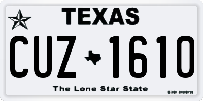 TX license plate CUZ1610