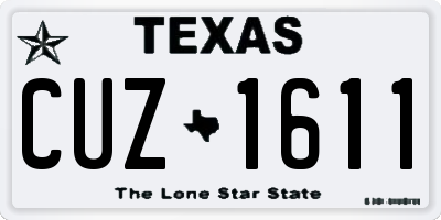 TX license plate CUZ1611
