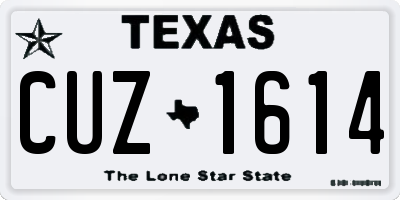 TX license plate CUZ1614