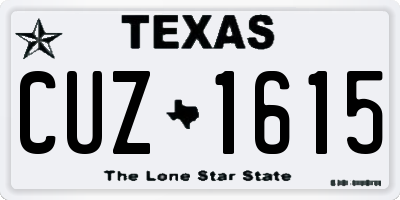 TX license plate CUZ1615