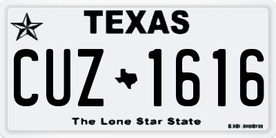 TX license plate CUZ1616