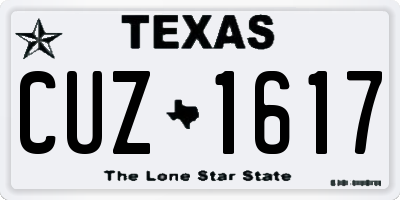 TX license plate CUZ1617