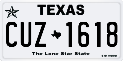 TX license plate CUZ1618