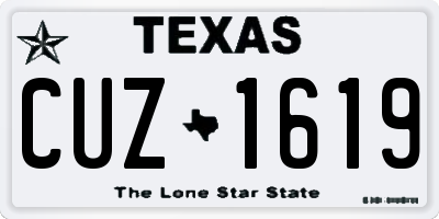 TX license plate CUZ1619