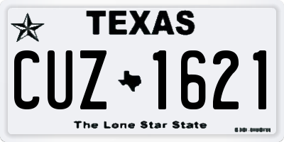 TX license plate CUZ1621