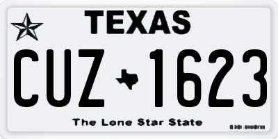TX license plate CUZ1623