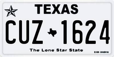 TX license plate CUZ1624