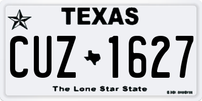 TX license plate CUZ1627