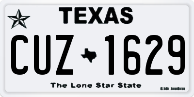 TX license plate CUZ1629