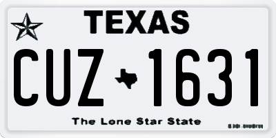 TX license plate CUZ1631