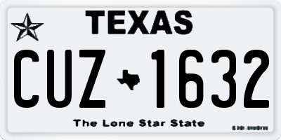TX license plate CUZ1632