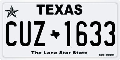 TX license plate CUZ1633