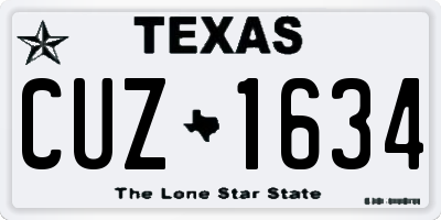 TX license plate CUZ1634